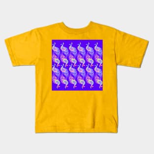 peacock led purple light rainbow ecopop pattern Kids T-Shirt